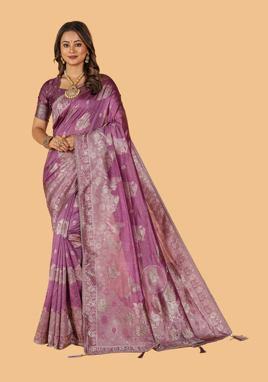 Sitara New Designer Raw Silk With Designer Zari Work Saree & Unstitched Blouse.